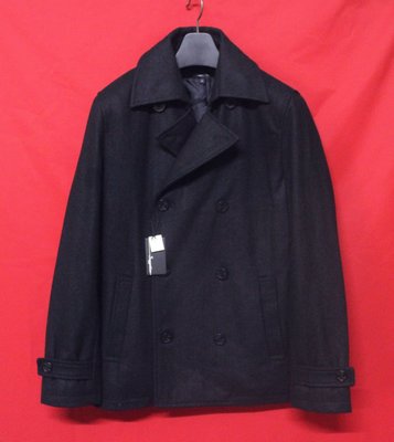 【換季優惠】日本名牌SUGGESTION  頂級雙排扣紳士鋪綿窄版混羊毛短大衣
