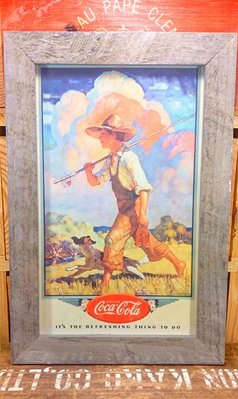 Coca-Cola可口可樂 小男孩與狗鐵皮畫：Coca-Cola 可口可樂 經典 收藏 鐵皮畫 品牌 懷舊 復古 紀念