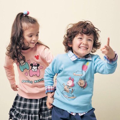 Co媽日本代購 日本迪士尼 tsum tsum 滋姆滋姆 裏刷毛長袖T恤 男童上衣 女童上衣  90-140 預購