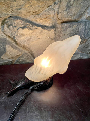 歐式古典雲彩玻璃海豚造型小夜燈 桌燈 玄關燈 陳列道具