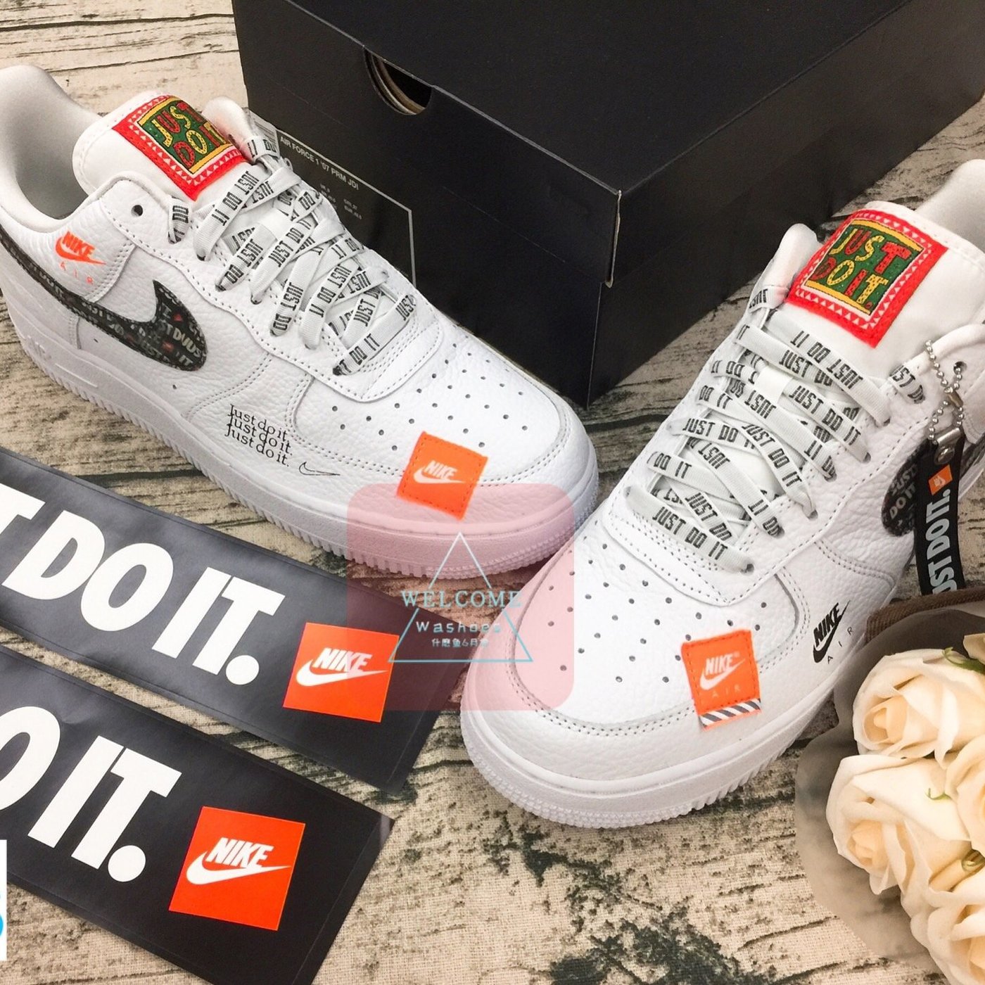 Washoes Nike Air Force 1 JDI AR7719-100 Just Do It offwhite