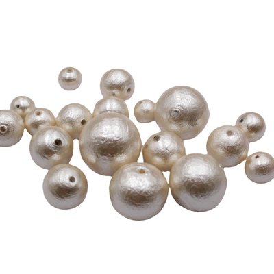 珍珠仿日本棉花珍珠散珠 米黃色棉花珠 手工diy飾品耳環材料配件