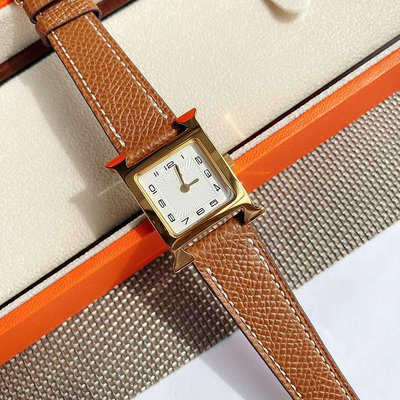 現貨女士手錶腕錶微商愛家經典H系列馬仕方形兩針時尚皮帶石英女手錶跨境外貿
