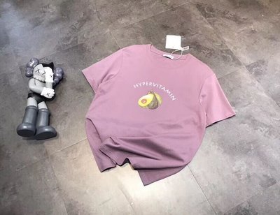 現貨熱銷-外貿原單尾貨大牌出口意大利21年夏季新款夏日紫水果印花短袖T恤