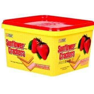 sunflower crackers芒果,草莓,檸檬口味夾心餅乾,向日葵餅乾盒裝800克