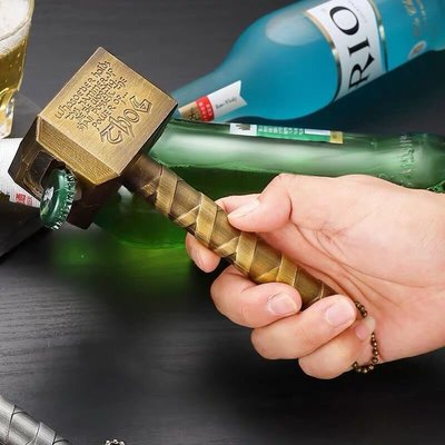 創意雷神之錘磁力啤酒開瓶器復古錘子汽水啟瓶器起子趣味開酒器-一點點
