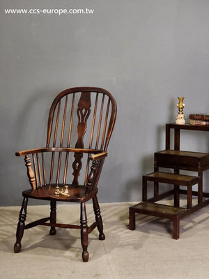 19世紀 英國 Antique 實木 高背 古董 溫莎椅 主人椅 百年 古董椅 K9【卡卡頌  歐洲古董】✬