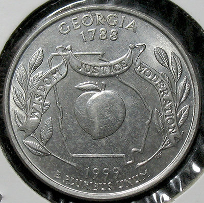 1999-D 美國50州紀念幣(喬治亞州) 25 CENTS(QUARTER DOLLAR)