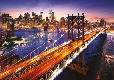 18508 3000片歐洲進口拼圖 EDUCA  風景 美國曼哈頓曼哈頓大橋夜景