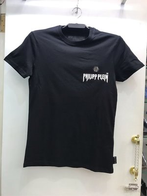 PP Philipp Plein 黑色 素面 Logo 圖案 圓領T恤 全新正品 男裝 歐洲精品