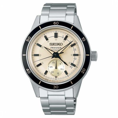 【SEIKO】精工Presage 復古風SSA447J1 動力儲存鋼錶帶 機械男錶4R57-00T0S米白 40.8mm