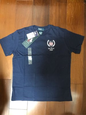 全新正品 Polo Ralph Lauren 男童短袖藍色(US Open紀念款)棉T上衣(7T)