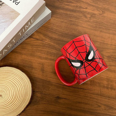 美國漫威復仇者聯盟蜘蛛俠Spider-Man紅色頭像陶瓷馬克杯水杯