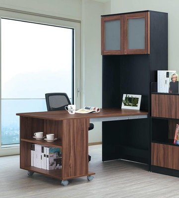 【風禾家具】HGS-644-1@EML系統板雙色5.5尺收合功能書桌【台中市區免運送到家】摺疊辦公桌 台灣製造傢俱