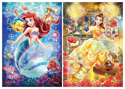 拼圖 日本進口拼圖 108片裝飾拼圖 72-403(小美人魚 海洋寶石 72-404 美女與野獸 魔法玫瑰 附裝飾品
