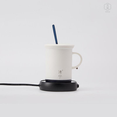 文氣系列陶瓷馬克杯帶勺咖啡杯子大容量茶杯家用水杯清寧02~佳樂優選