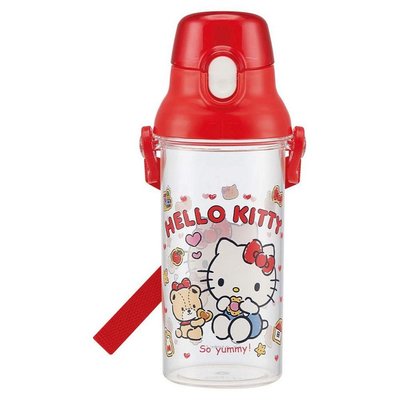 日本 SKATER 直飲水壺 (480ml) - HELLO KITTY透明