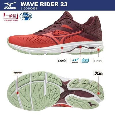 美津濃 MIZUNO WAVE RIDER23 寬楦 慢跑鞋 運動鞋 J1GD190459 23.5、24、25.5cm $3680