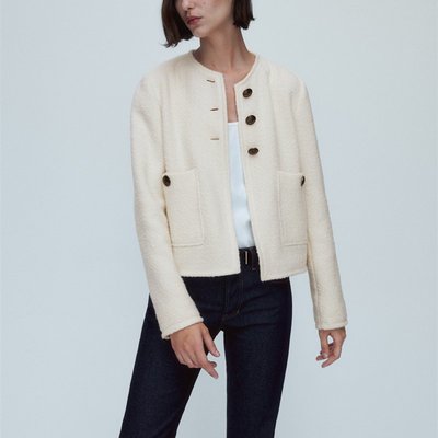 【全新現貨】Massimo Dutti 西班牙 女裝 秋季新品簡約氣質修身版型金色紐扣純色短款長袖外套