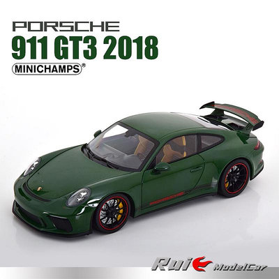 收藏模型車 車模型 預1:18迷你切保時捷Porsche 911 991 GT3 2018合金全開汽車模型