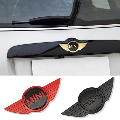 寶馬專用 寶馬汽車配件 適用於寶馬mini Cooper迷你 汽車裝飾改裝 黑色車標logo 配件車貼紙