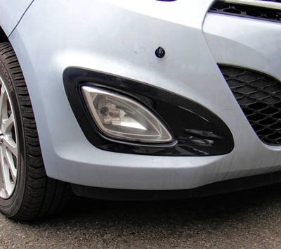 圓夢工廠 Hyundai 現代 I10 i10 2011~2016 改裝 消光黑 烤漆黑 前保桿 霧燈框 霧燈罩 飾貼