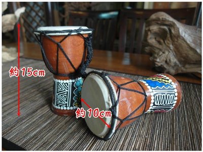 【自然傳統樂器屋】 非洲鼓 手鼓 彩繪非洲鼓 Djembe 金杯鼓 羊皮非洲鼓 實木手打鼓 金盃鼓-15cm