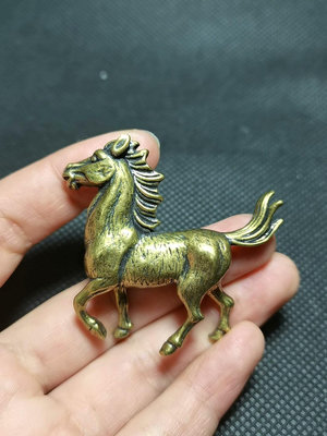 實心黃銅生肖馬小擺件馬到成功銅鑄微雕銅件