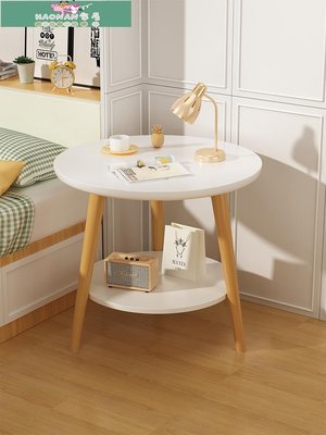 【熱賣精選】床頭柜簡約現代小型柜子臥室床邊桌圓形桌子邊幾簡易置物架床頭桌