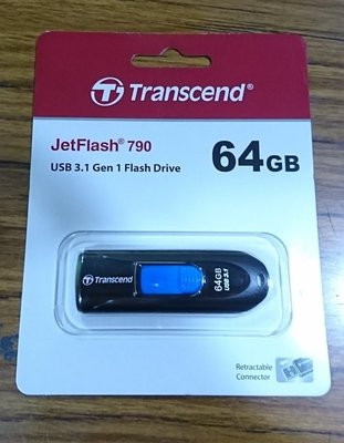 點子電腦-北投.全新◎創見Transcend JetFlash 790k 790 USB 3.0 64G隨身碟◎485元