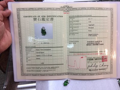 老坑玻璃種A貨放光 葫蘆墜子 中國寶石證