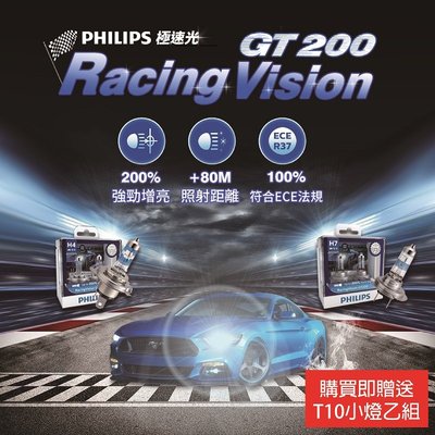 PHILIPS Racing Vision 極速光 GT200 加亮200%