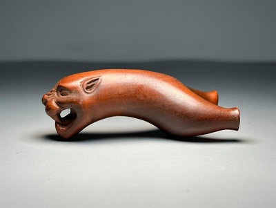 舊藏黃楊木雕精工雕琢飛虎彈弓（迷你），長6.5cm寬3.5cm高2.4cm,約重112105