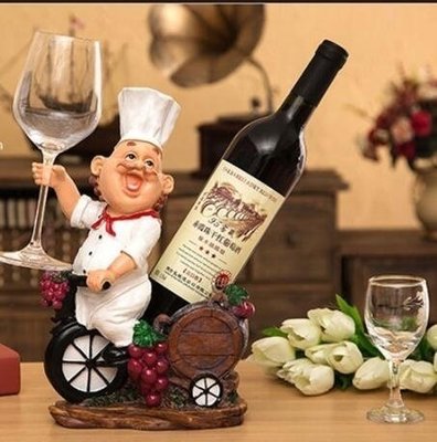 下殺 紅酒架 歐式紅酒架創意葡萄酒架子廚師擺件時尚酒瓶架現代簡約酒櫃裝飾品