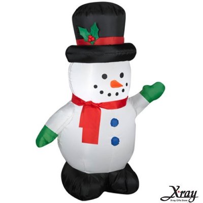 節慶王【X007832】107CM聖誕小雪人舉左手充氣，聖誕佈置/充氣擺飾好收納/聖誕充氣