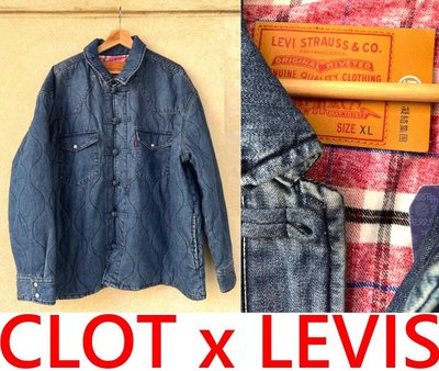 BLACK全新CLOT x LEVIS長壽系列SHIRT外套罩衫外套中國結單寧襯衫
