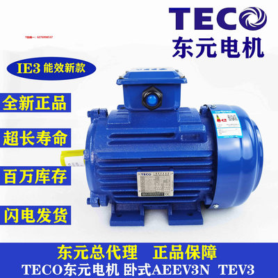 馬達TECO東元電機AEEV3N 0.55 1.1 2.2 3 4 5.5 7.5 11 15KW 馬達臥式