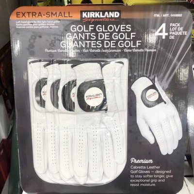 現貨熱銷-上海costco代購科克蘭Kirkland高爾夫球小羊皮手套4枚入尺寸齊全 (null)