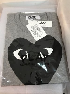 川久保玲 Comme des Garcons Play 短袖黑愛心女生M 灰色現貨