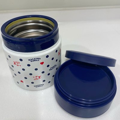 【日本HALEIWA】小點不銹鋼食物保溫保冷罐300ml-藍色(小)