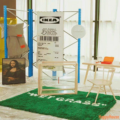 天極TJ百貨【樂選】潮牌長毛宜家IKEA 濕草地wet grass ow 聯名瑪克拉德長絨地毯地墊