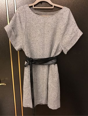 近全新G2000副牌 FIC.com純羊毛綁帶洋裝/連身裙（腰身有口袋）38號
