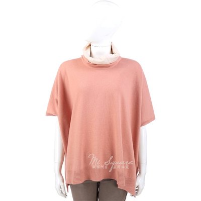 現貨熱銷-FABIANA FILIPPI 粉橘色拼接設計短袖毛衣 / 披肩 1340358-39