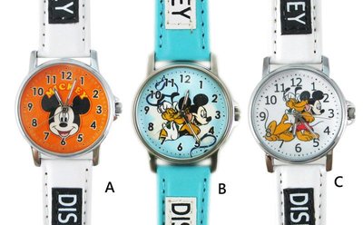 【卡漫迷】 出清特價 米奇 皮革 手錶 3款選1 ㊣版 布魯托 Mickey 米老鼠 卡通錶 女錶 兒童錶 迪士尼