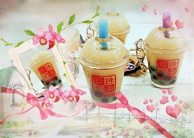 仿真 珍珠奶茶鑰匙圈 鎖圈 台灣紀念品 會動的珍珠奶茶 伴手禮 台灣特色 珍奶吊飾 伴手禮 台灣文化