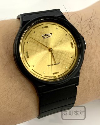 【威哥本舖】Casio台灣原廠公司貨 MQ-76-9A 復古簡約石英錶 金面款 MQ-76