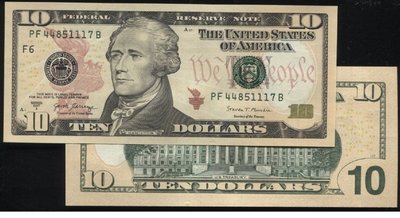 【紙幣】United States(美國), P532 , 10-Dollars , 2017,品相全新UNC#206879