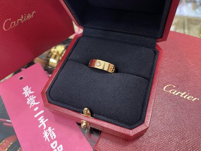 ☆最愛二手精品☆ CARTIER LOVE 卡地亞 AU750 黃18K金3顆鑽戒指 51號 XG5922 CRB4032451