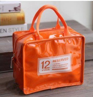 現貨熱銷-手提式漆皮PU野餐包ins防水保溫包隔熱飯盒袋保溫袋便當包飯包包~特價