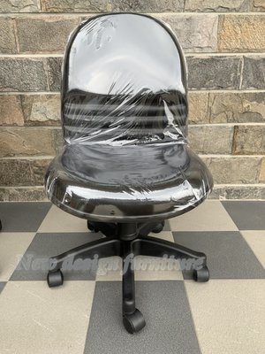 【N D Furniture】台南在地家具-辦公室專用PU泡棉黑皮可調高低無扶手辦公椅黑YS